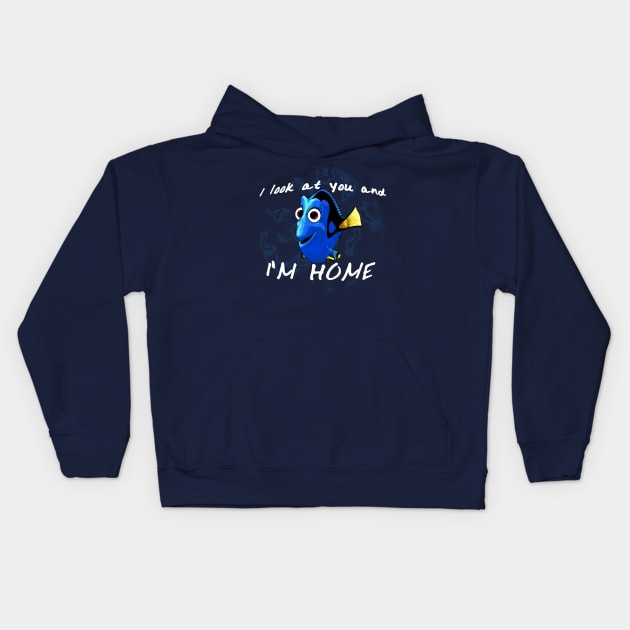 I look at you and I'm home Kids Hoodie by CursedRose